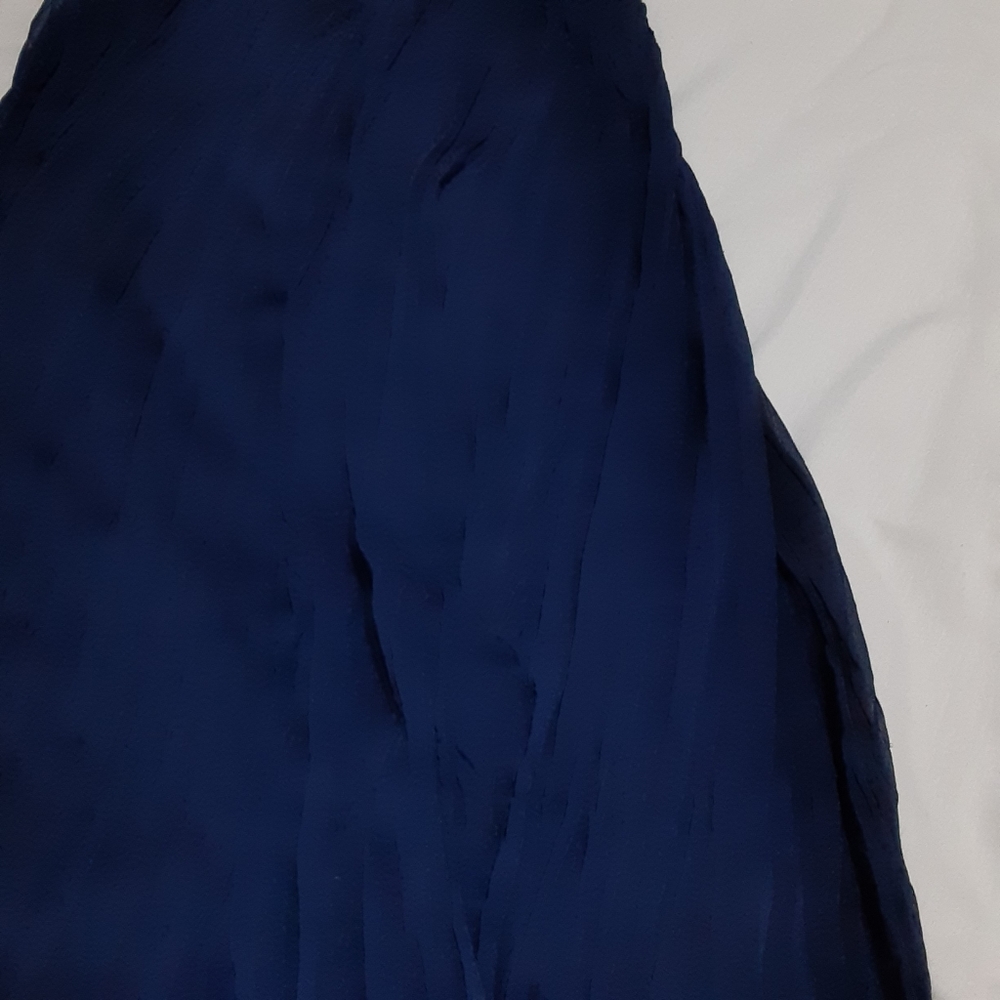 Roz & Ali Navy crinkle maxi skirt, 2X - Picture 3 of 3